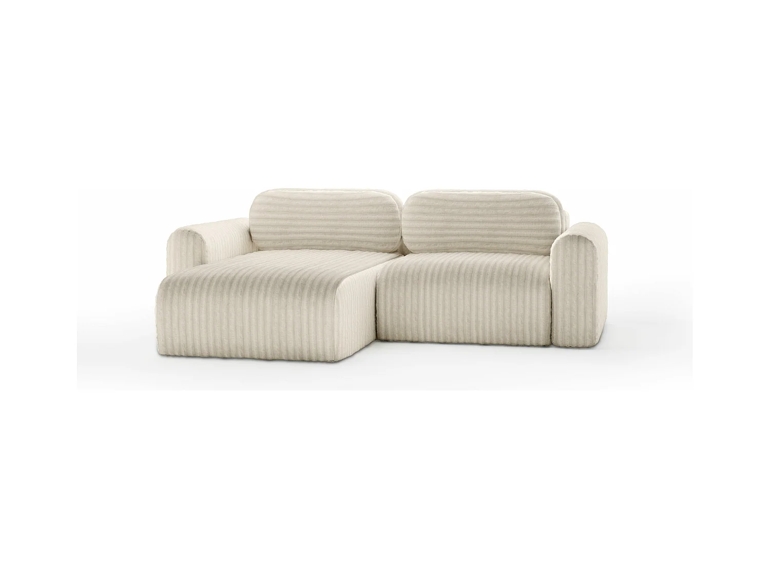 SOFA D'ANGLE en tissu velours Pablitto Mini Beige Cream (Ambience 2)