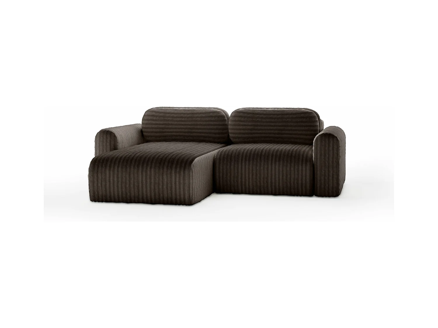 ECKSOFA Velours Stoff Pablitto Mini Dunkelbraun (Ambience 7)