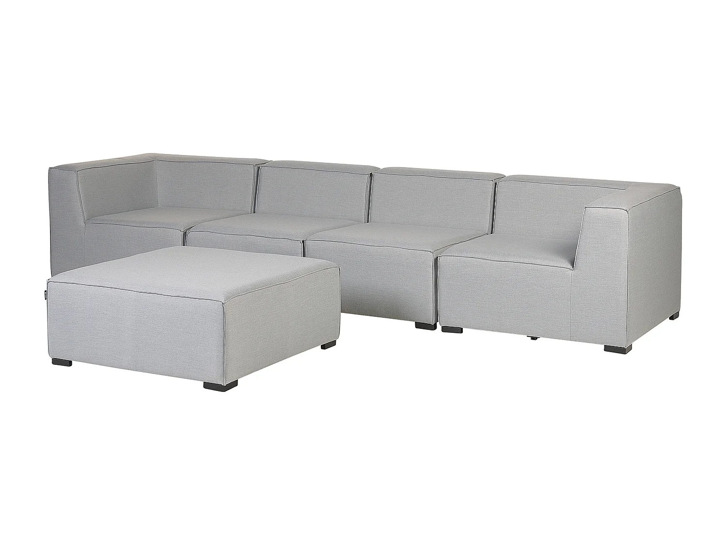 Canapé de jardin avec ottoman 4 places AREZZO Gris clair