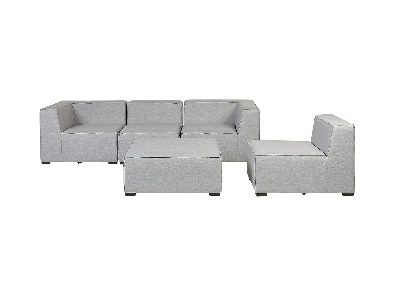 Canapé de jardin avec ottoman 4 places AREZZO Gris clair