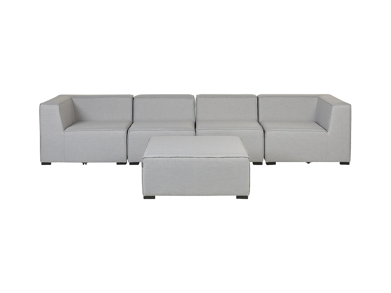Luxuriöses 4-teiliges Outdoor Lounge Set hellgrau Stoffbezug linksseitig Arezzo
