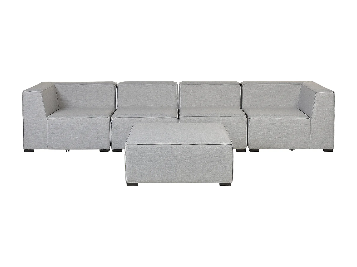 Tuin loungebank met ottomaan 4-zitter AREZZO Lichtgrijs