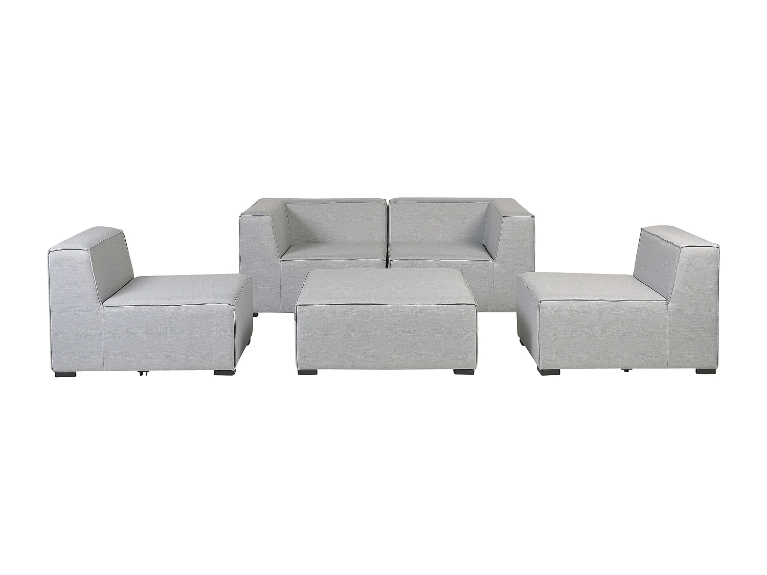 Tuin loungebank met ottomaan 4-zitter AREZZO Lichtgrijs