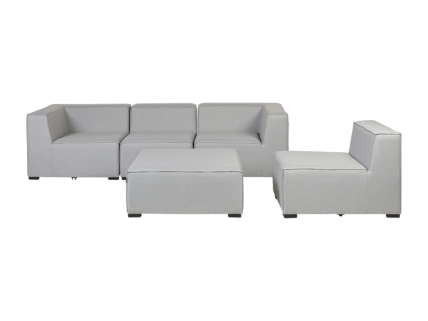 Tuin loungebank met ottomaan 4-zitter AREZZO Lichtgrijs