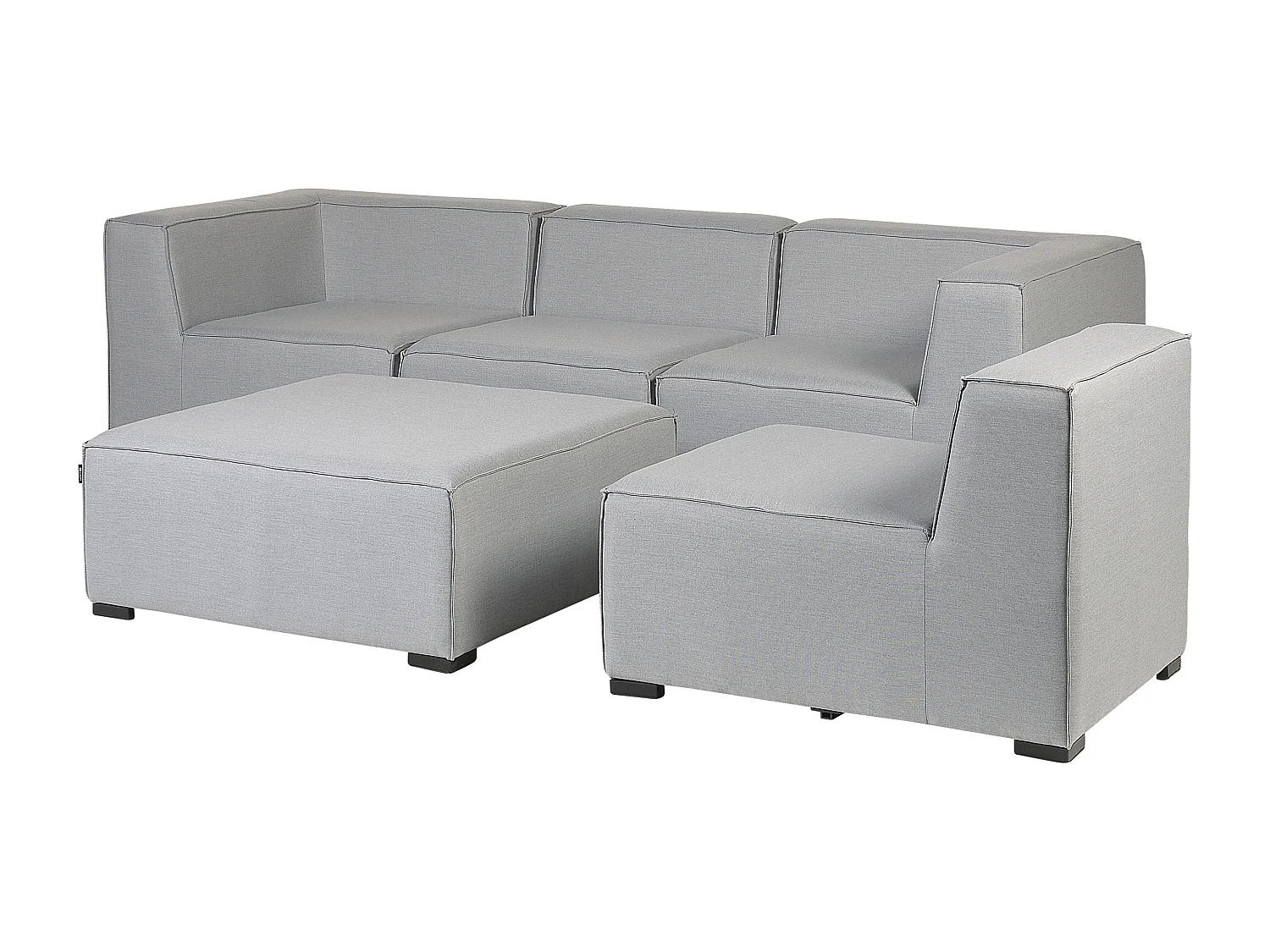 Tuin loungebank met ottomaan 4-zitter AREZZO Lichtgrijs