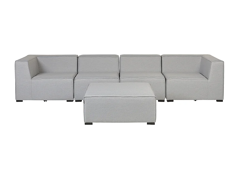 Sofa ogrodowa z otomaną dla 4 osób AREZZO Modułowy Jasnoszary