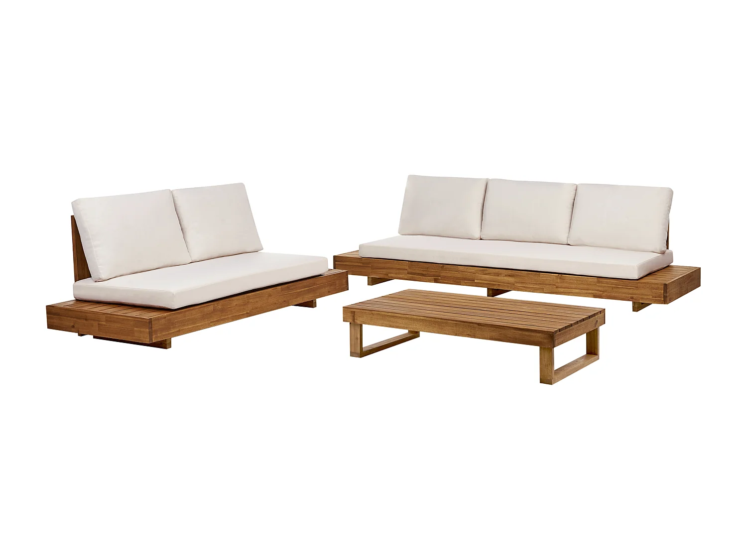 Ensemble de salon de jardin avec table 5 places MARETTIMO Bois d'acacia certifié Marron