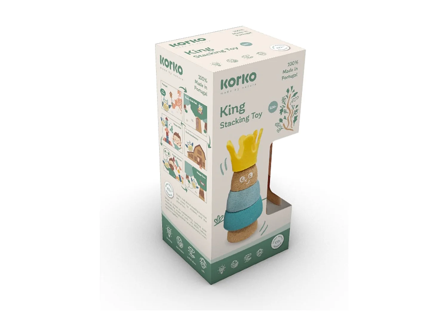 Jouet à empiler Roi en liège