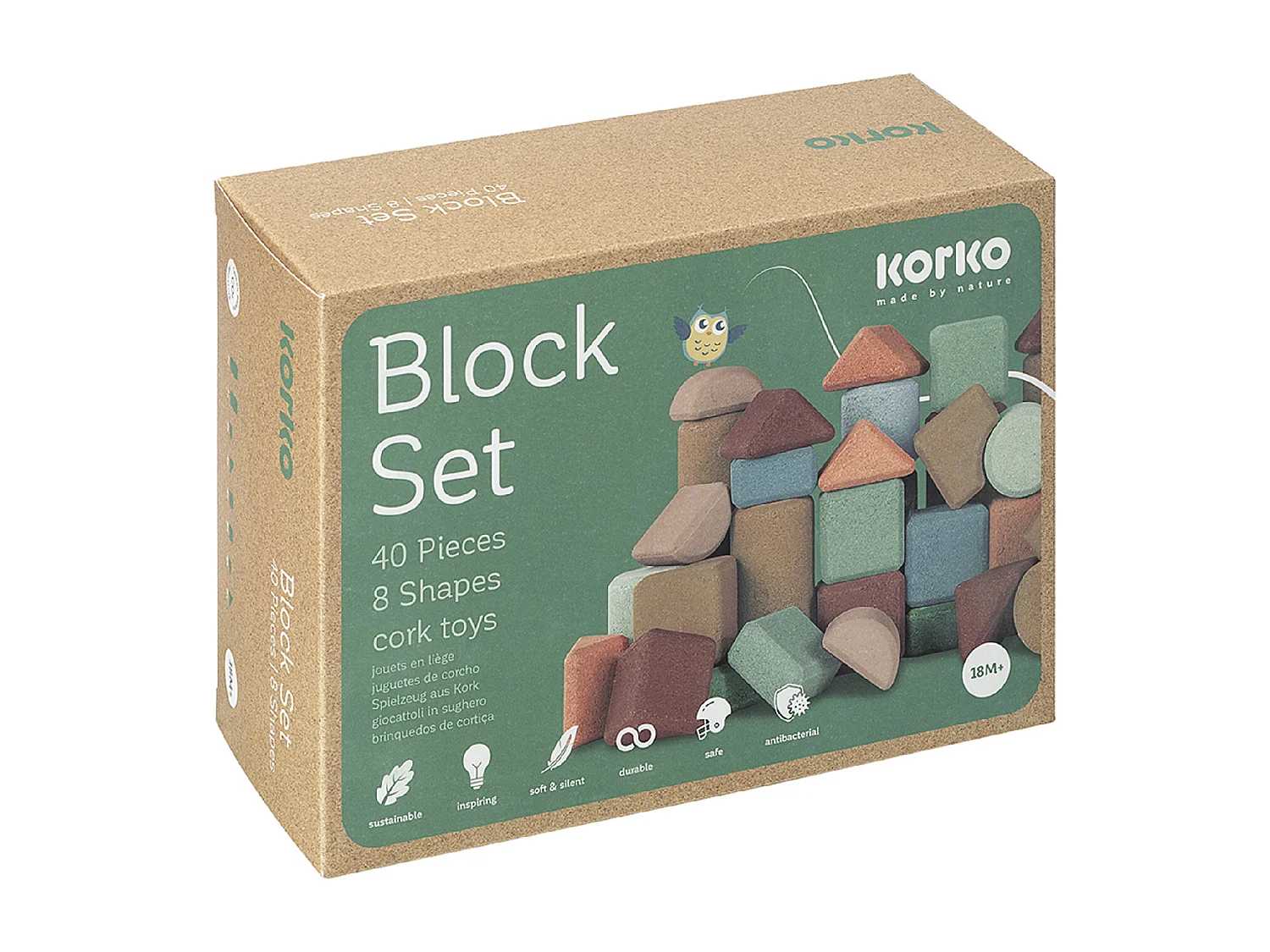 Coffret de blocs de construction en liège - 40 pcs