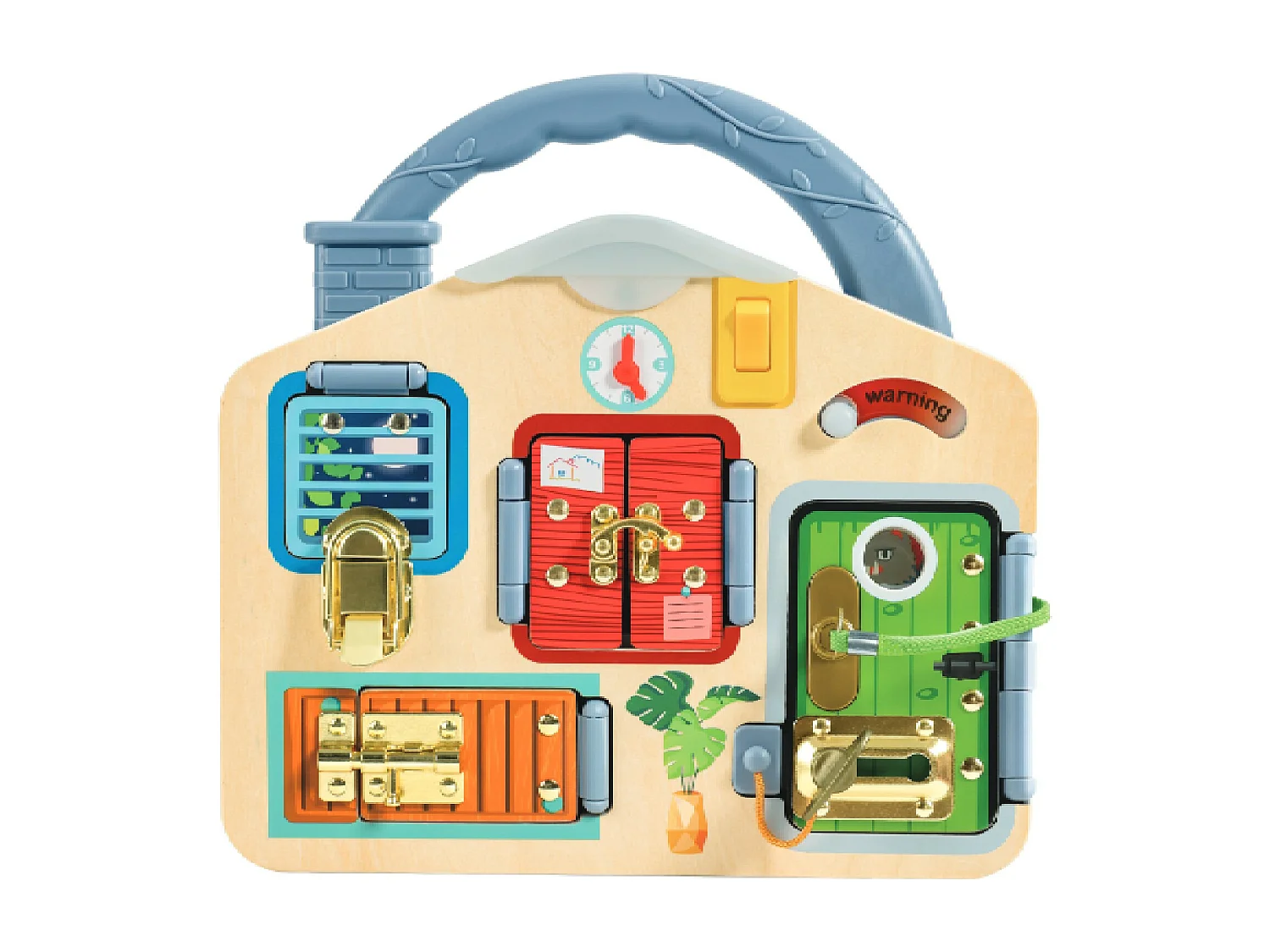 Tablica do ćwiczeń z wieloma zamknięciami - 29,5 x 6 x 29 cm - Od 3 lat