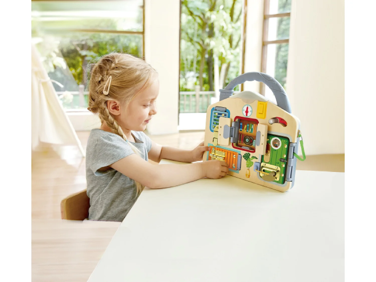 Tablica do ćwiczeń z wieloma zamknięciami - 29,5 x 6 x 29 cm - Od 3 lat