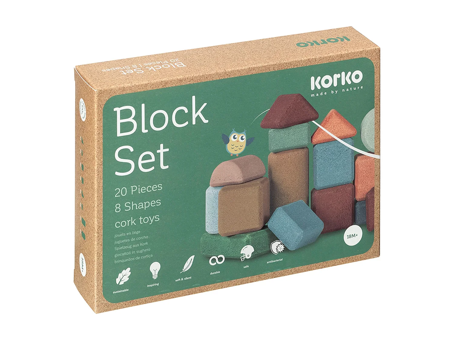 Coffret de blocs de construction en liège - 20 pcs