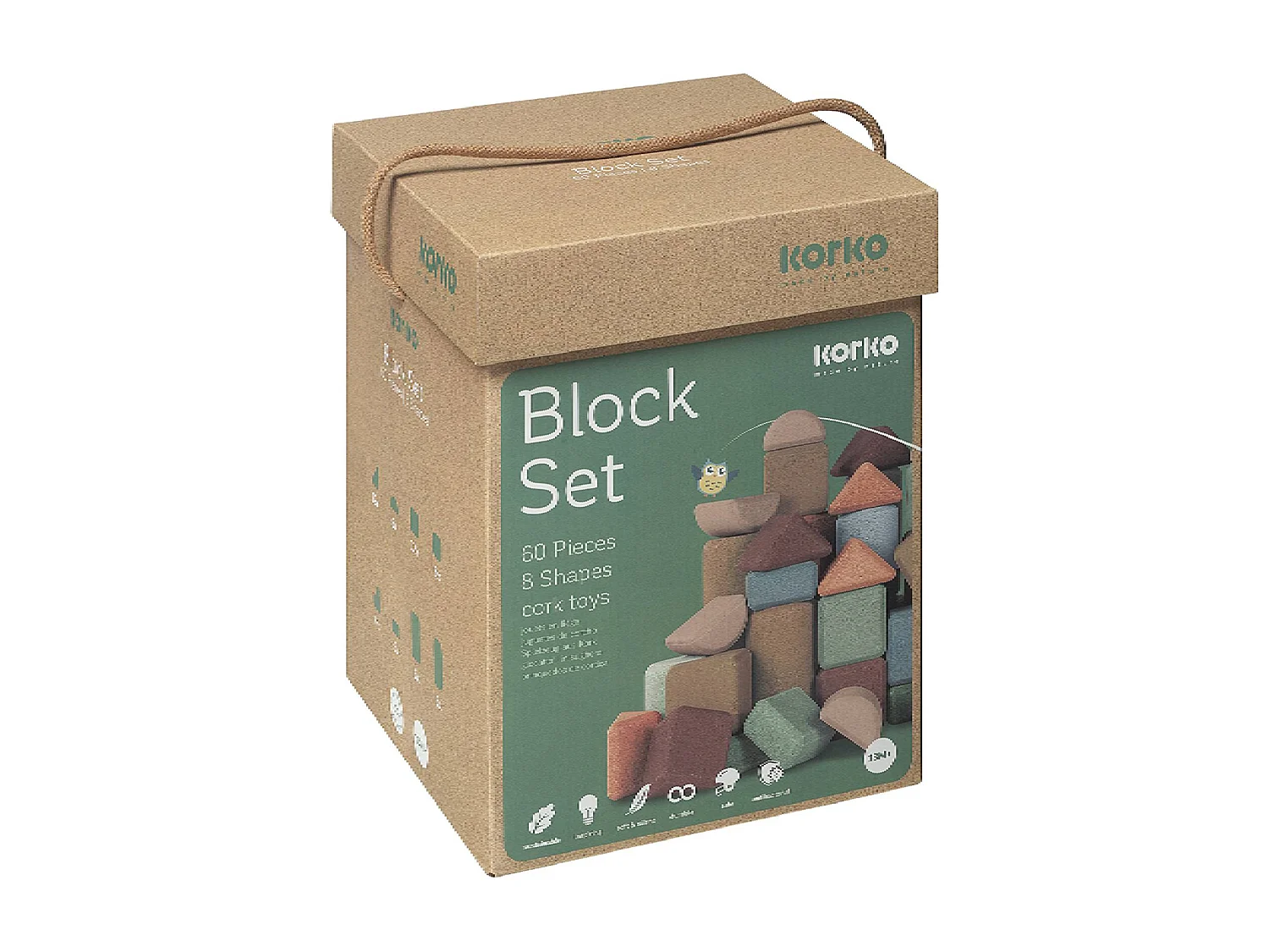 Coffret de blocs de construction en liège - 60 pcs