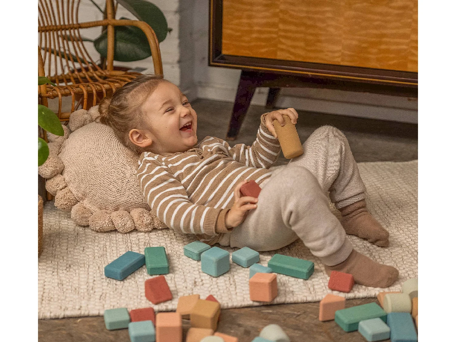 Coffret de blocs de construction en liège - 60 pcs