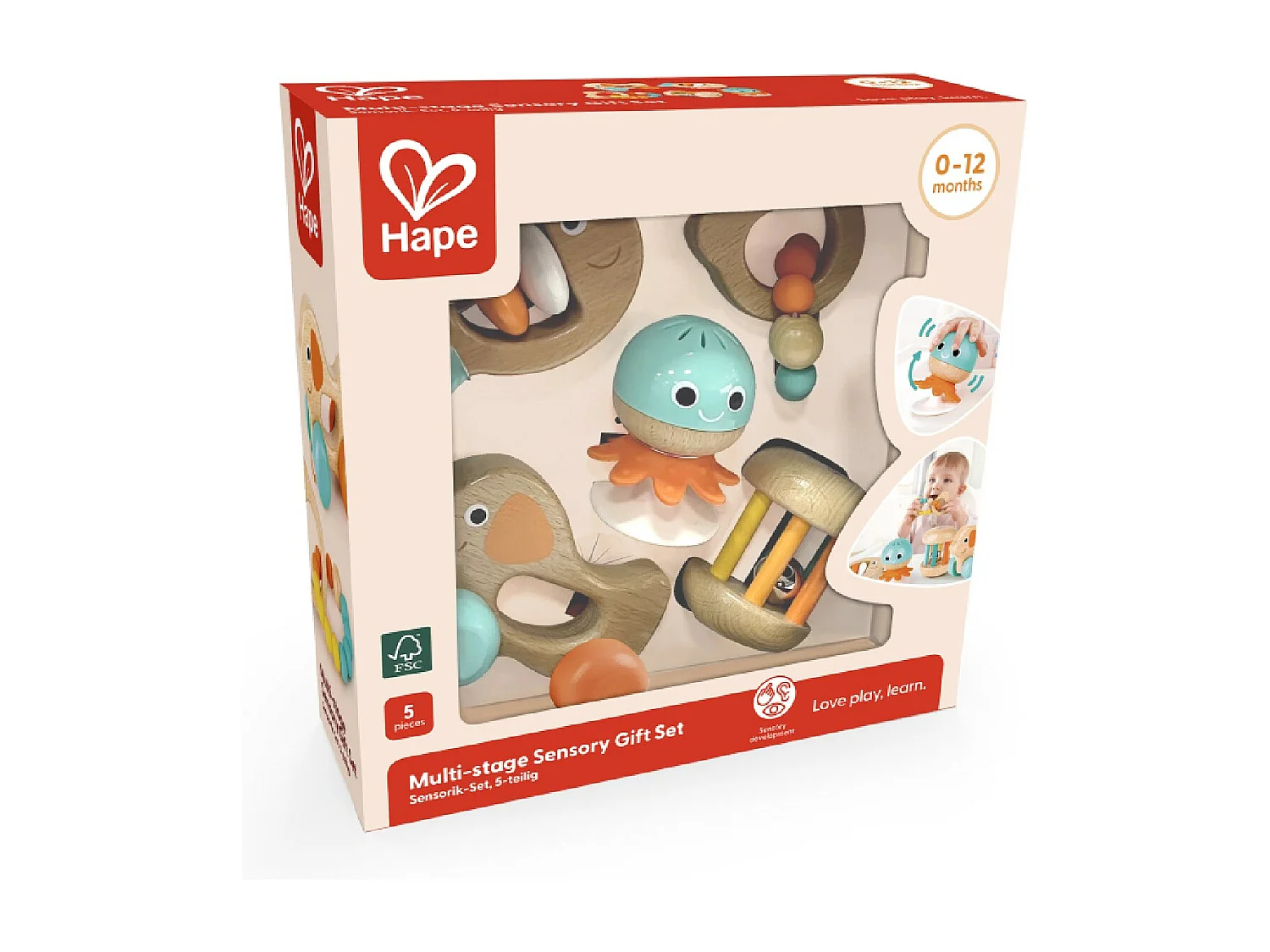 Coffret jouets sensoriel 1er âge en bois