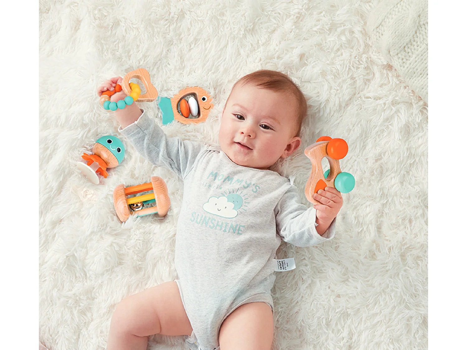 Coffret jouets sensoriel 1er âge en bois