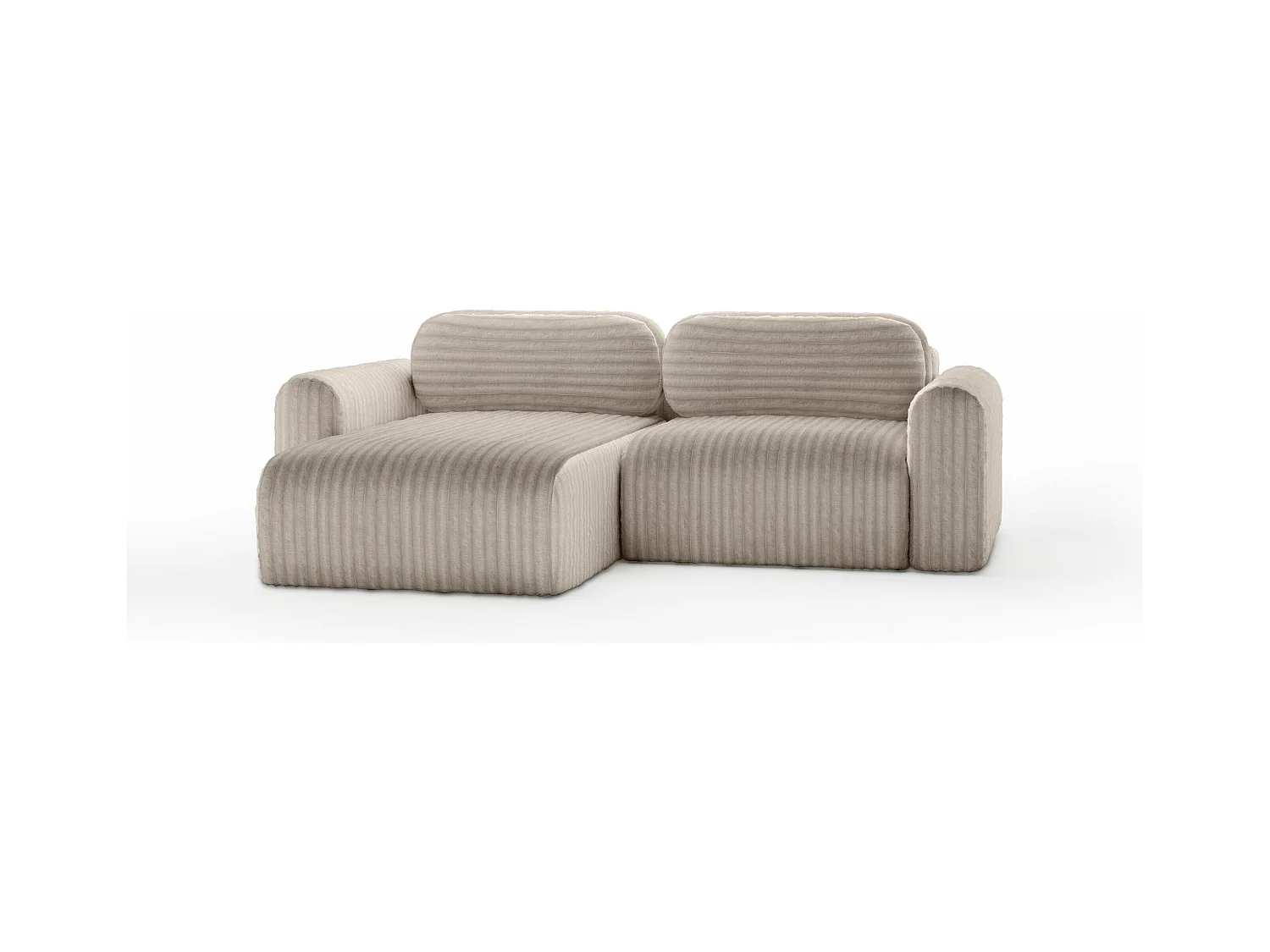 ECKSOFA Velours Stoff Pablitto Mini Hellbraun (Ambience 4)