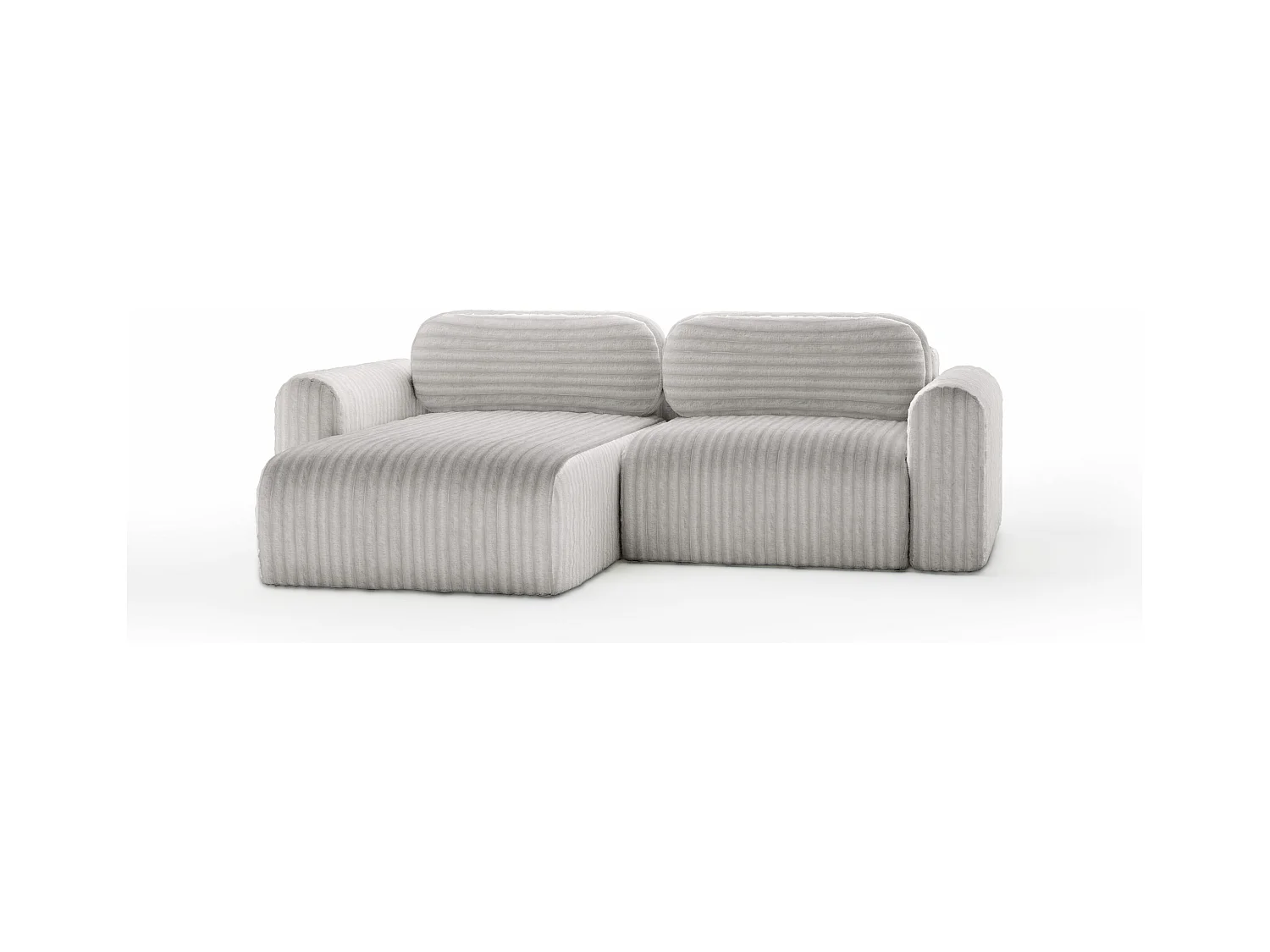 SOFA D'ANGLE en tissu velours Pablitto Mini gris (Ambience 18)