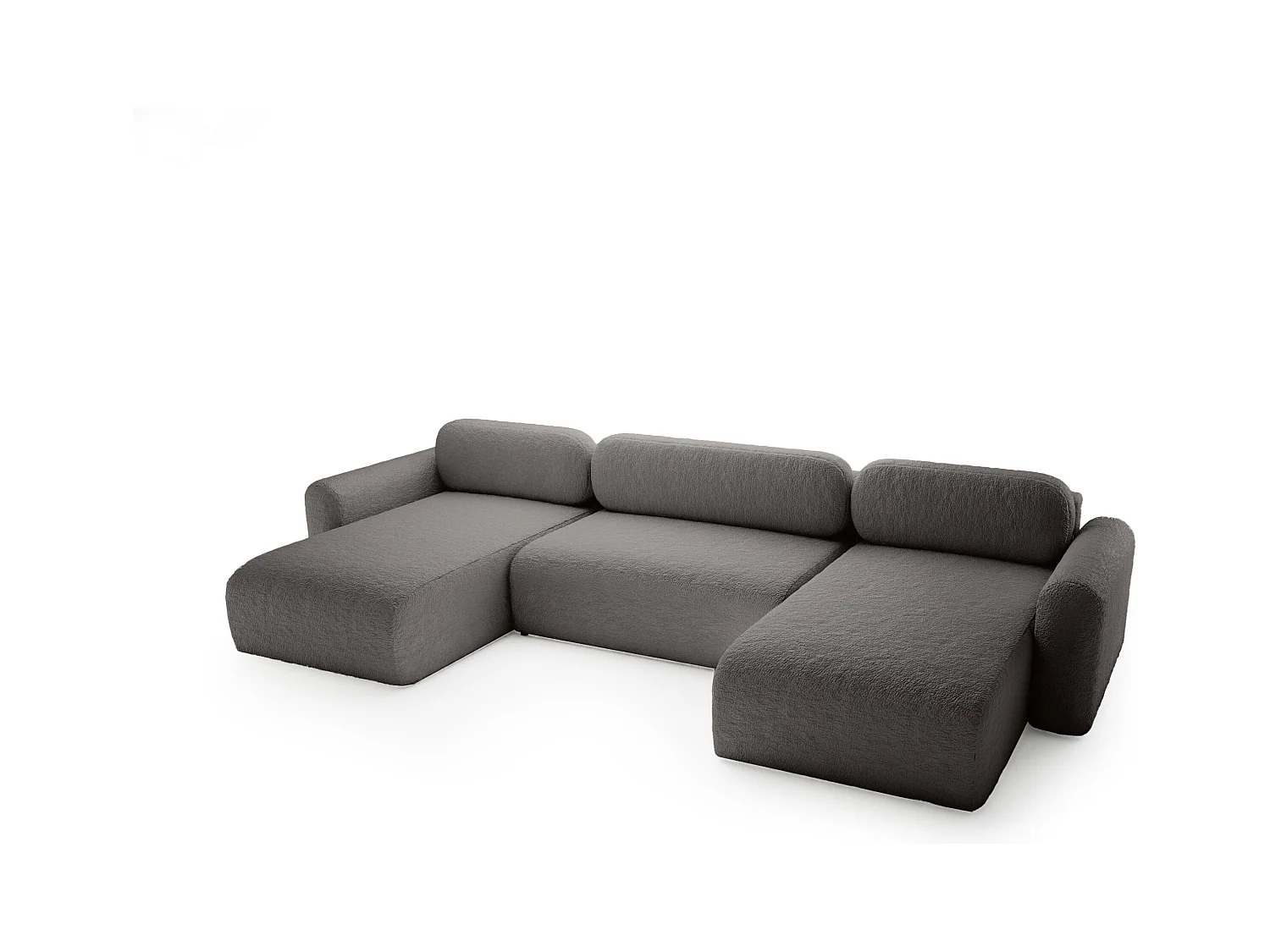 CANAPÉ D'ANGLE avec fonction de couchage 8 places Carpin U SALON, Gris