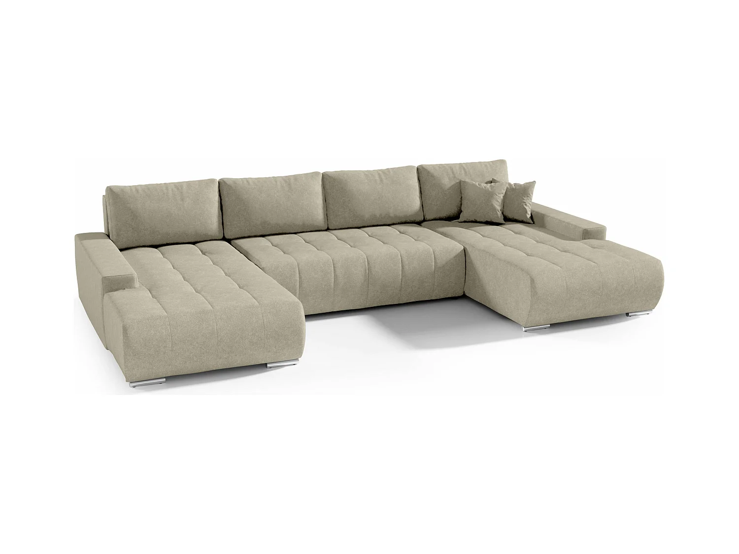 CANAPÉ PANORAMIQUE en tissu polyester Bonari U 8 places Vanille