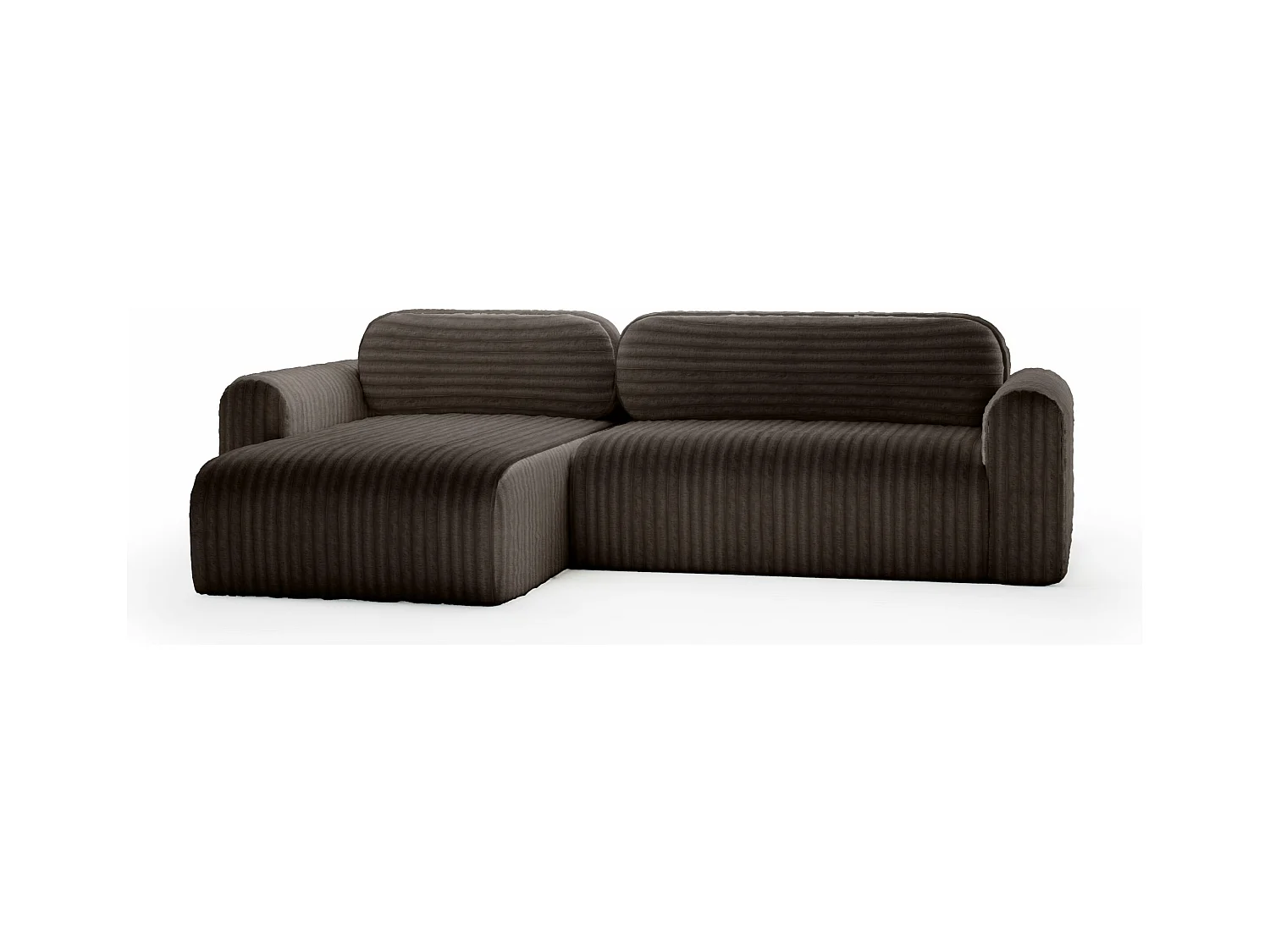 SOFA D'ANGLE en tissu velours Pablitto brun foncé (Ambience 7)