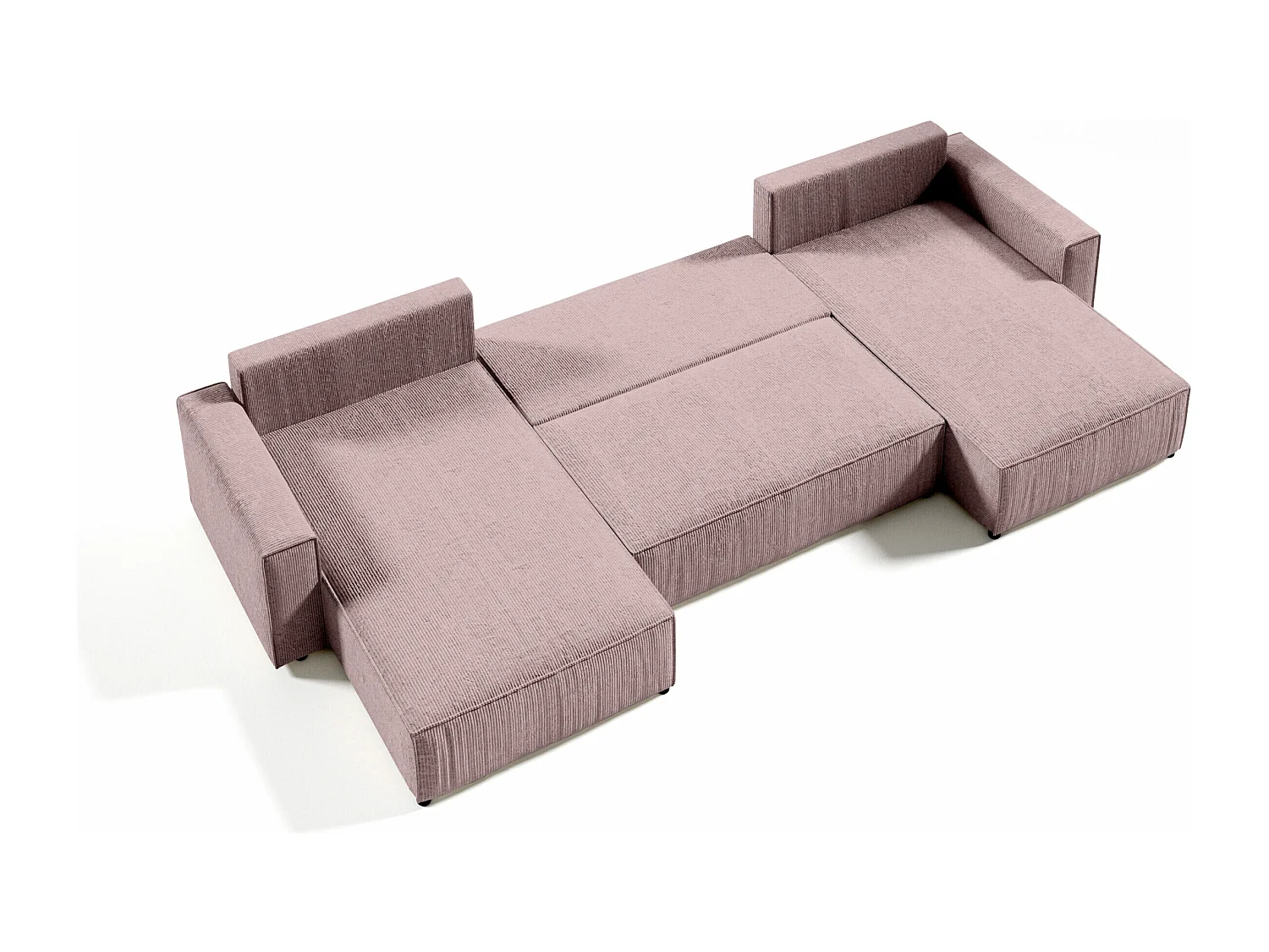 PANORAMASOFA aus Cordstoff Bento U Rosa