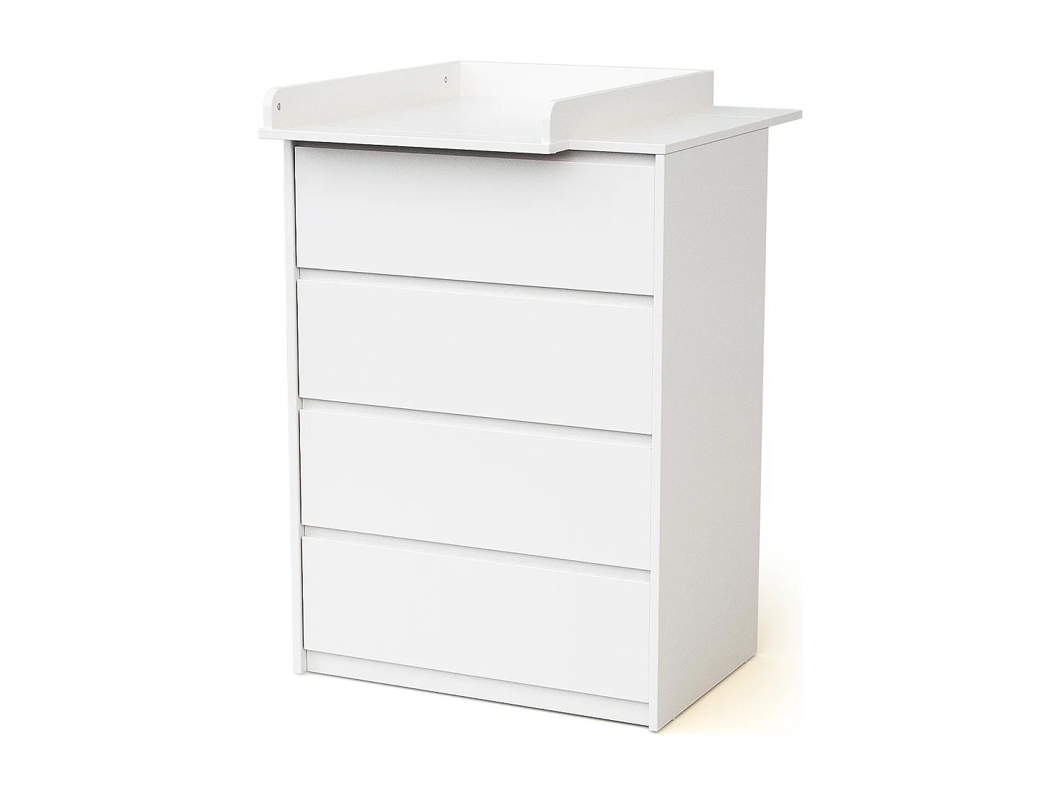 Commode bébé 4 tiroirs avec plan à langer en bois 50 cm UNO - Blanc