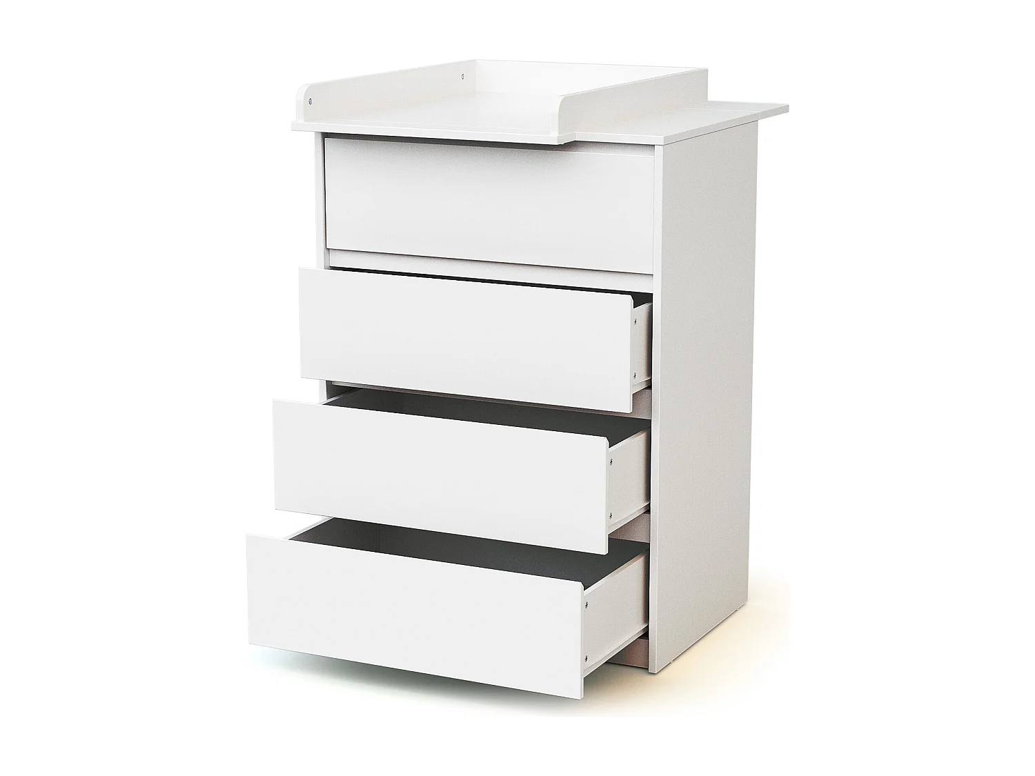 Commode bébé 4 tiroirs avec plan à langer en bois 50 cm UNO - Blanc