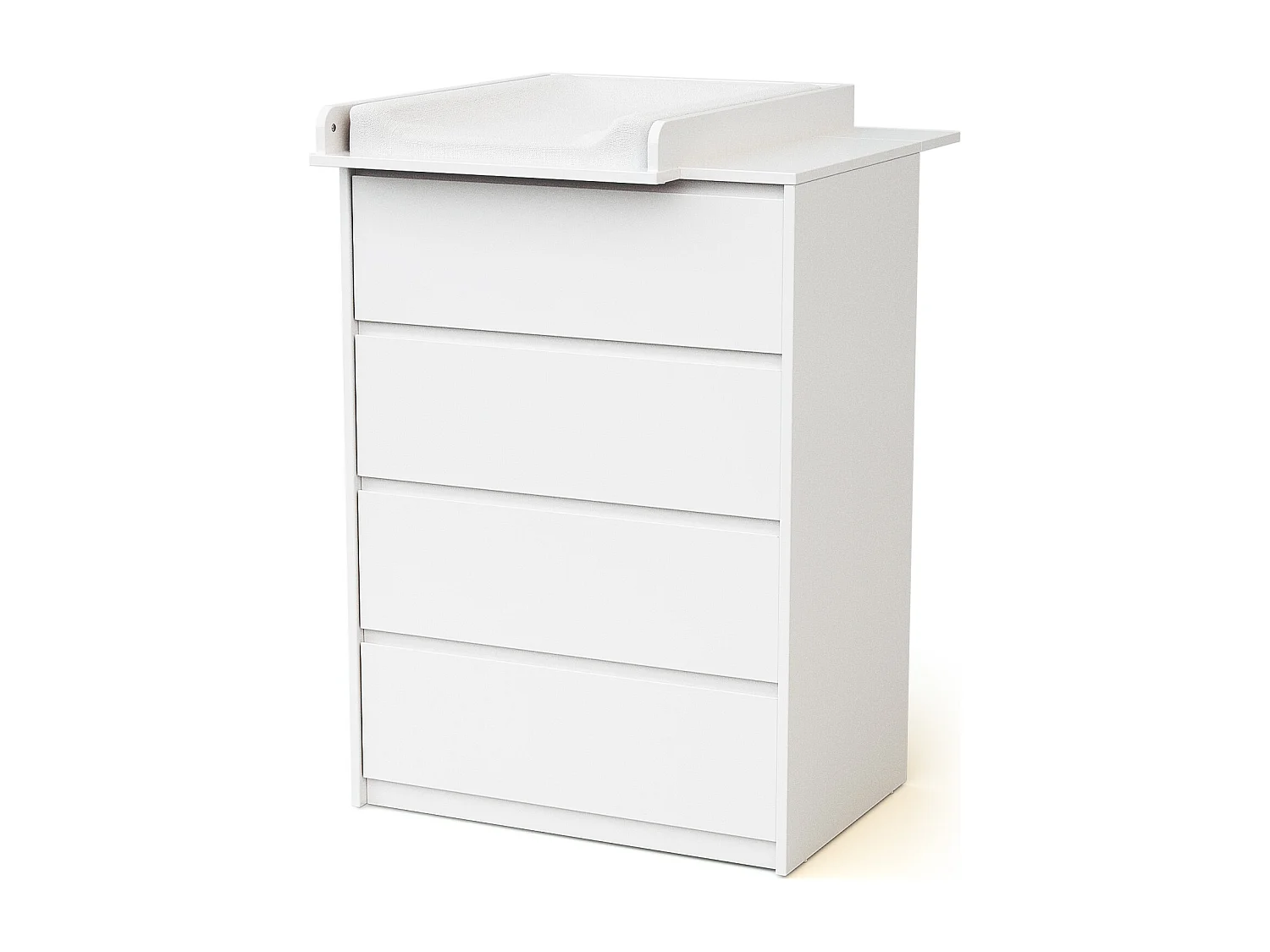 Cassettiera fasciatoio 4 cassetti 50 cm UNO legno - Bianco