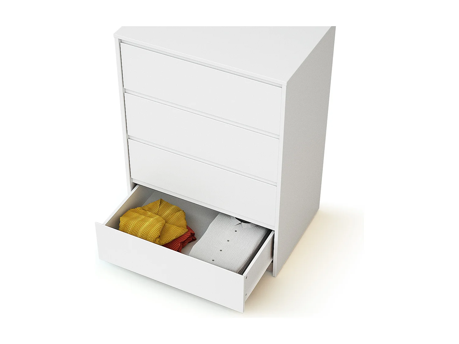 Commode bébé 4 tiroirs en bois UNO - Blanc