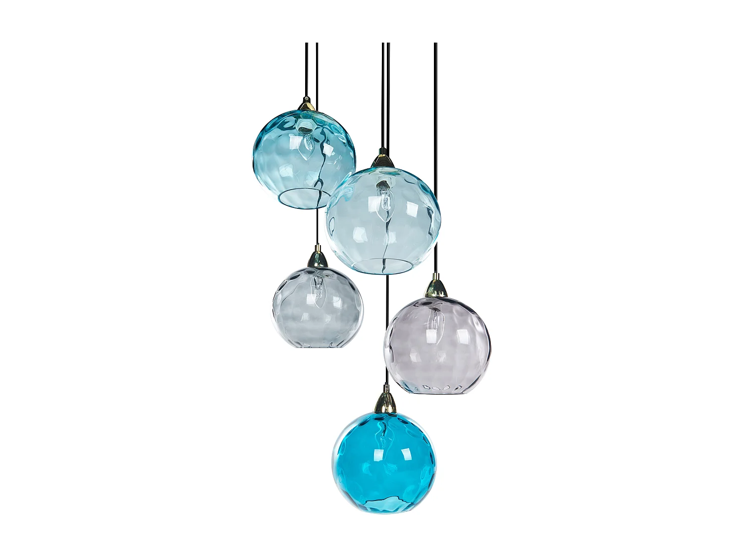 Lampe suspension PABELLON Verre Bleu