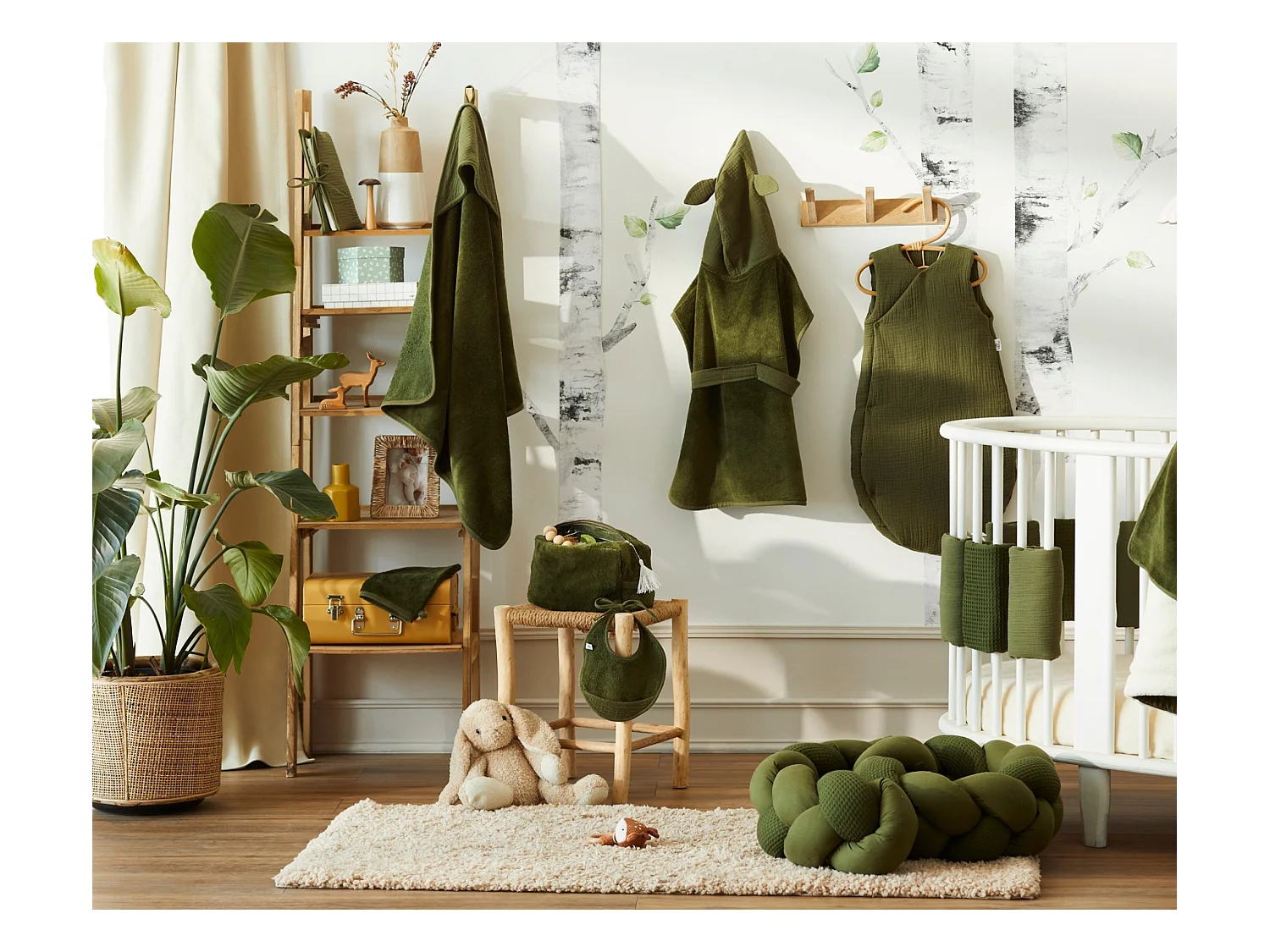 Bezug für Wickelauflage, 100 % Baumwolle Mix and Match - Farn - 60 x 80 cm