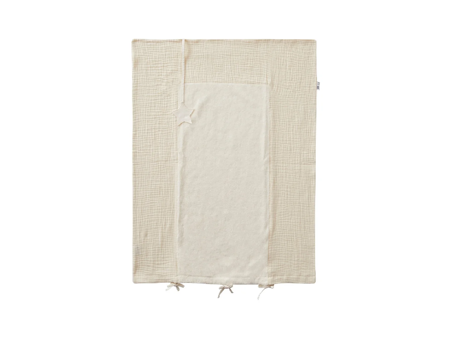 Bezug für Wickelauflage 100 % Baumwolle Mix and Match - Milchschaum - 60 x 80 cm