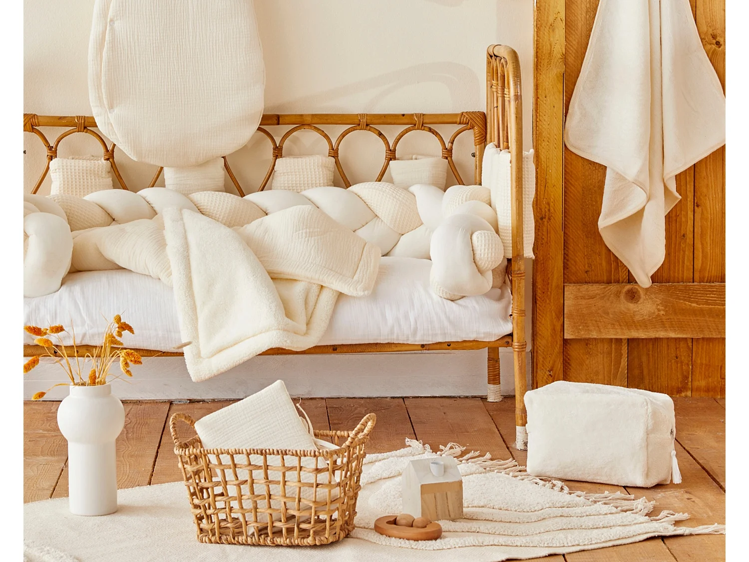 Housse pour matelas à langer bébé 100 % coton Mix and Match - Mousse de lait - 60 x 80 cm