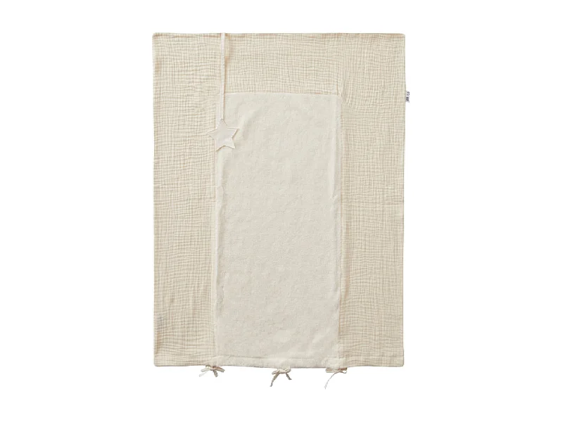 Bezug für Wickelauflage 100 % Baumwolle Mix and Match - Milchschaum - 60 x 80 cm