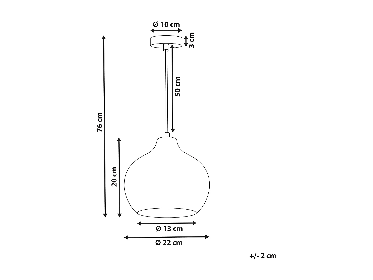 Lampe suspension KEILA Verre Bleu