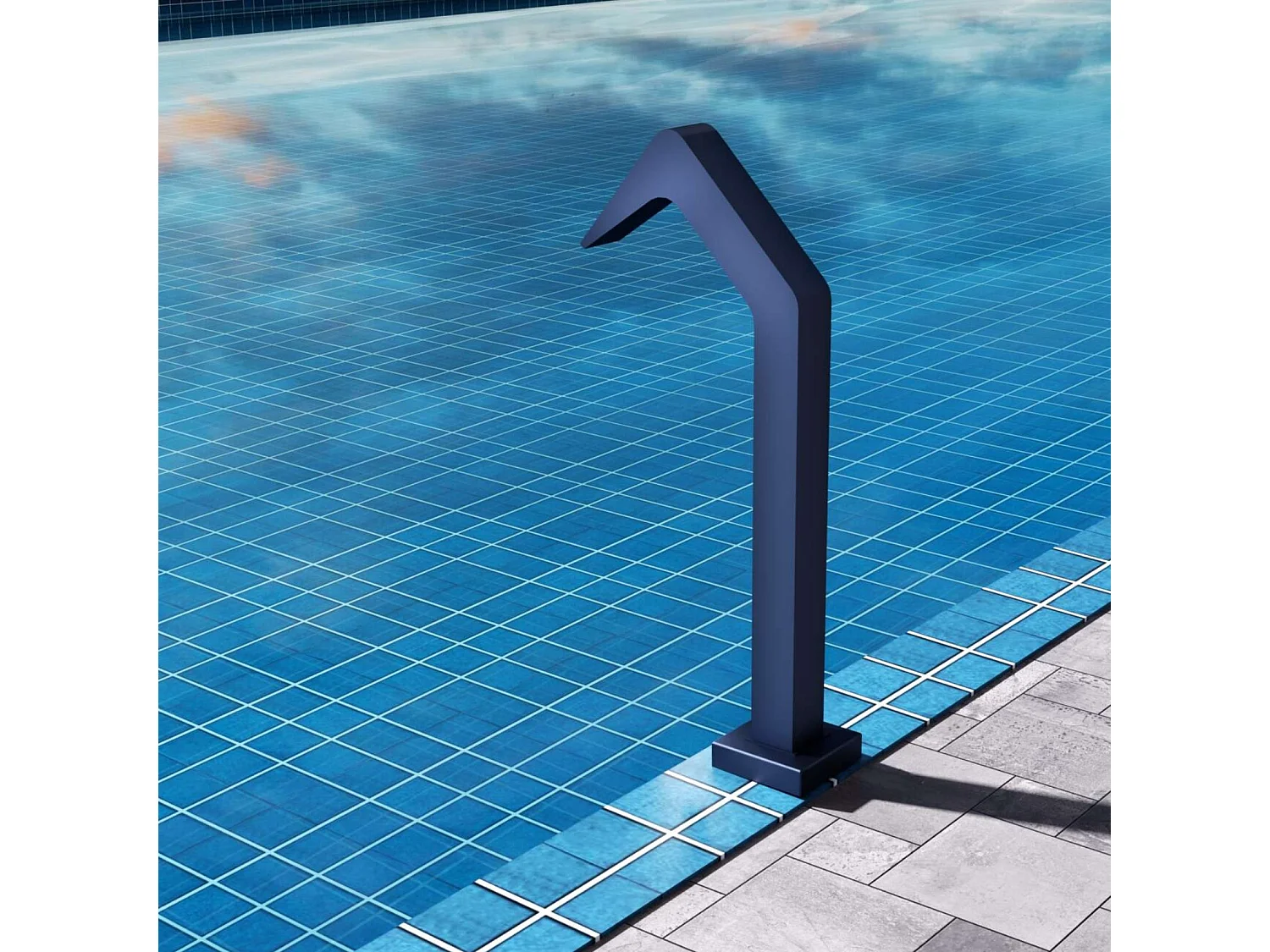 Cascade de piscine Niagara en Acier Inox.S316 Bleu Océan - Corps 60x55mm - H.54cm - Garantie 10 ans - POOL IMEX