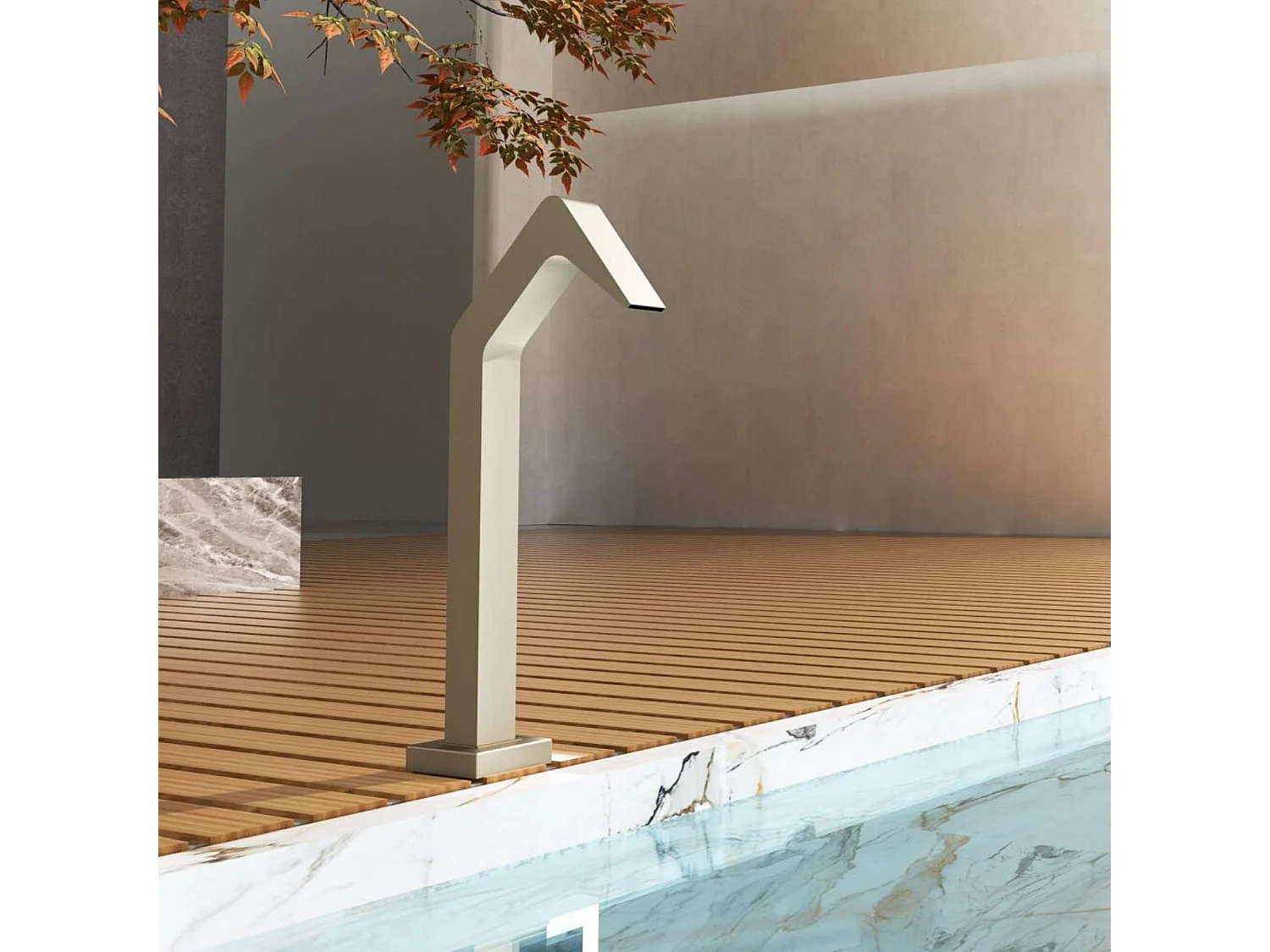 Cascade de piscine Niagara en Acier Inox.S316 Moka - Corps 60x55mm - H.54cm - Garantie 10 ans - POOL IMEX