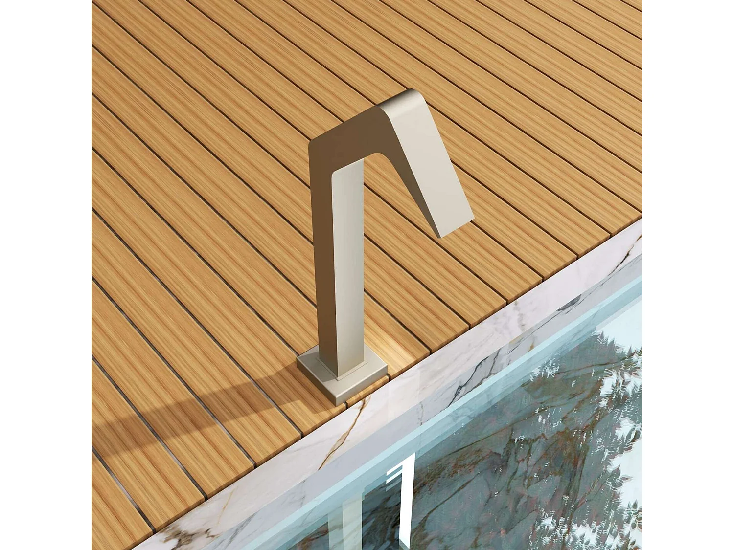 Cascade de piscine Niagara en Acier Inox.S316 Moka - Corps 60x55mm - H.54cm - Garantie 10 ans - POOL IMEX