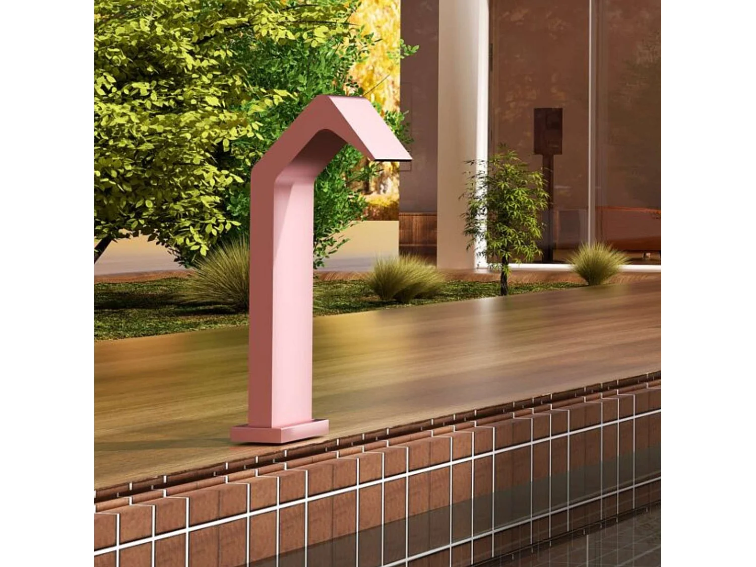 Cascade de piscine Niagara en Acier Inox.S316 Rose Corail - Corps 150x55mm - H.54cm - Garantie 10 ans - POOL IMEX