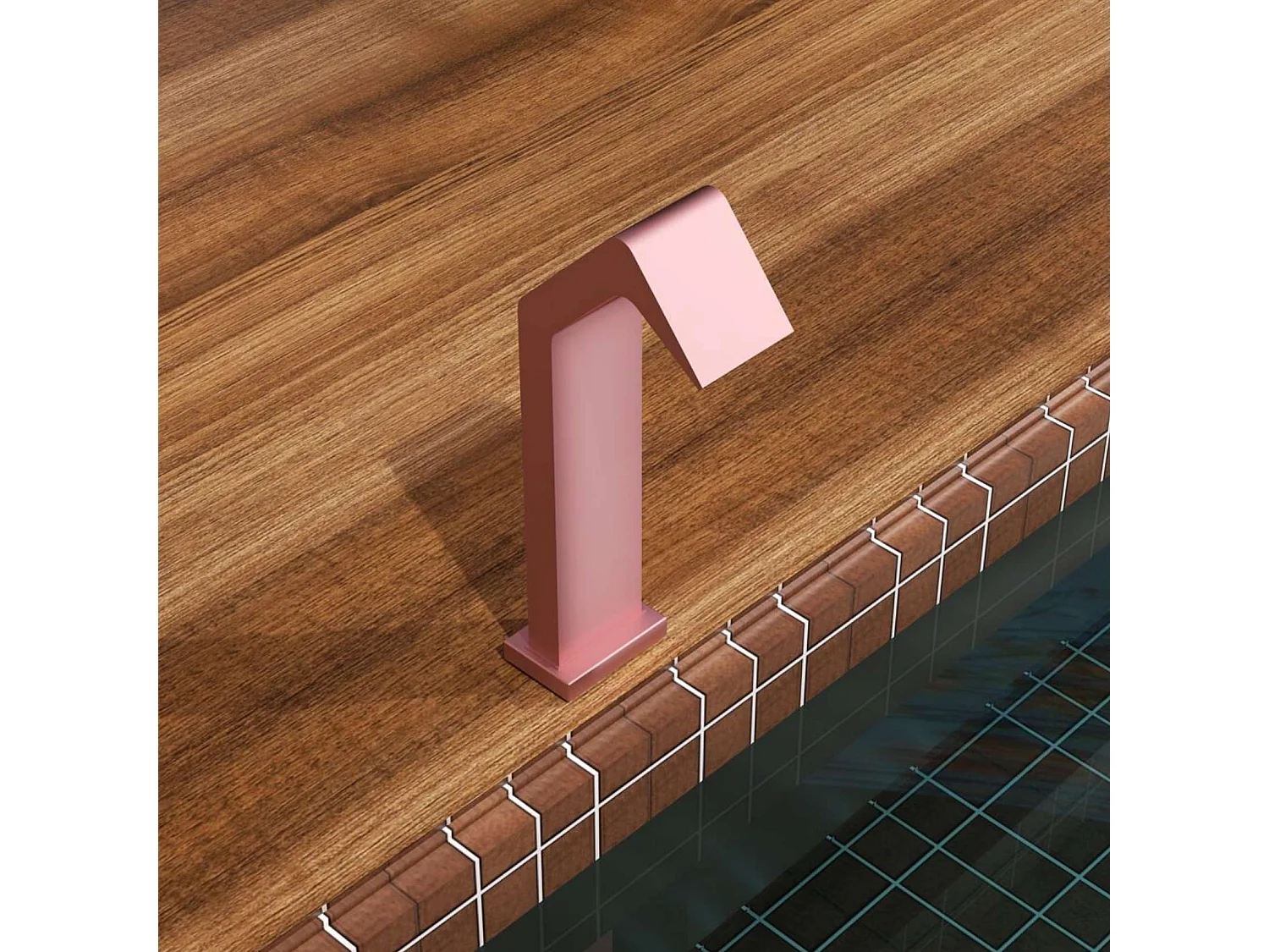 Cascade de piscine Niagara en Acier Inox.S316 Rose Corail - Corps 150x55mm - H.54cm - Garantie 10 ans - POOL IMEX