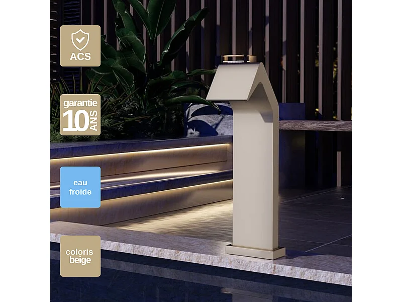 Cascade de piscine Niagara en Acier Inox.S316 Moka - Corps 150x55mm - H.54cm - Garantie 10 ans - POOL IMEX