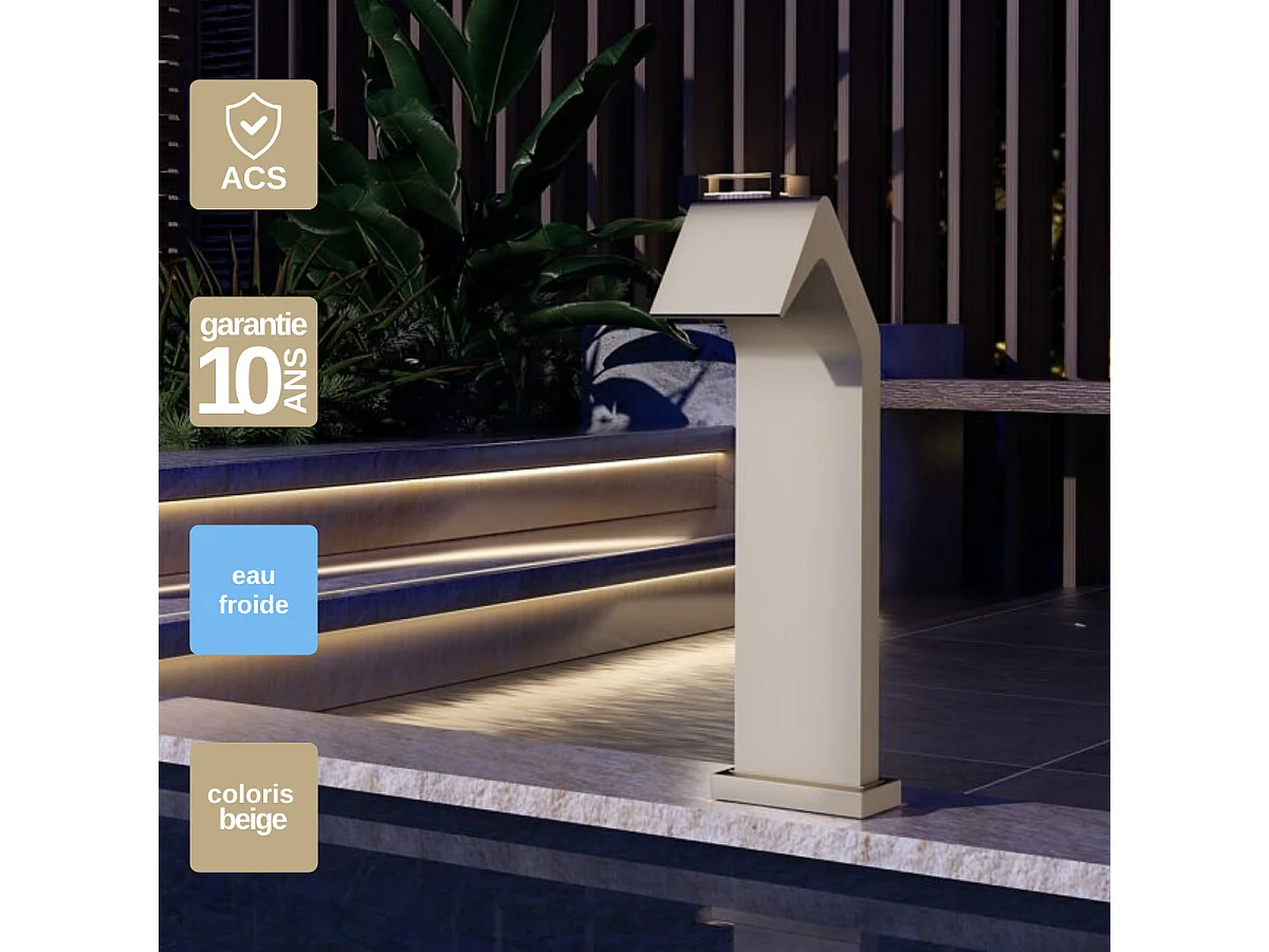 Cascade de piscine Niagara en Acier Inox.S316 Moka - Corps 150x55mm - H.54cm - Garantie 10 ans - POOL IMEX