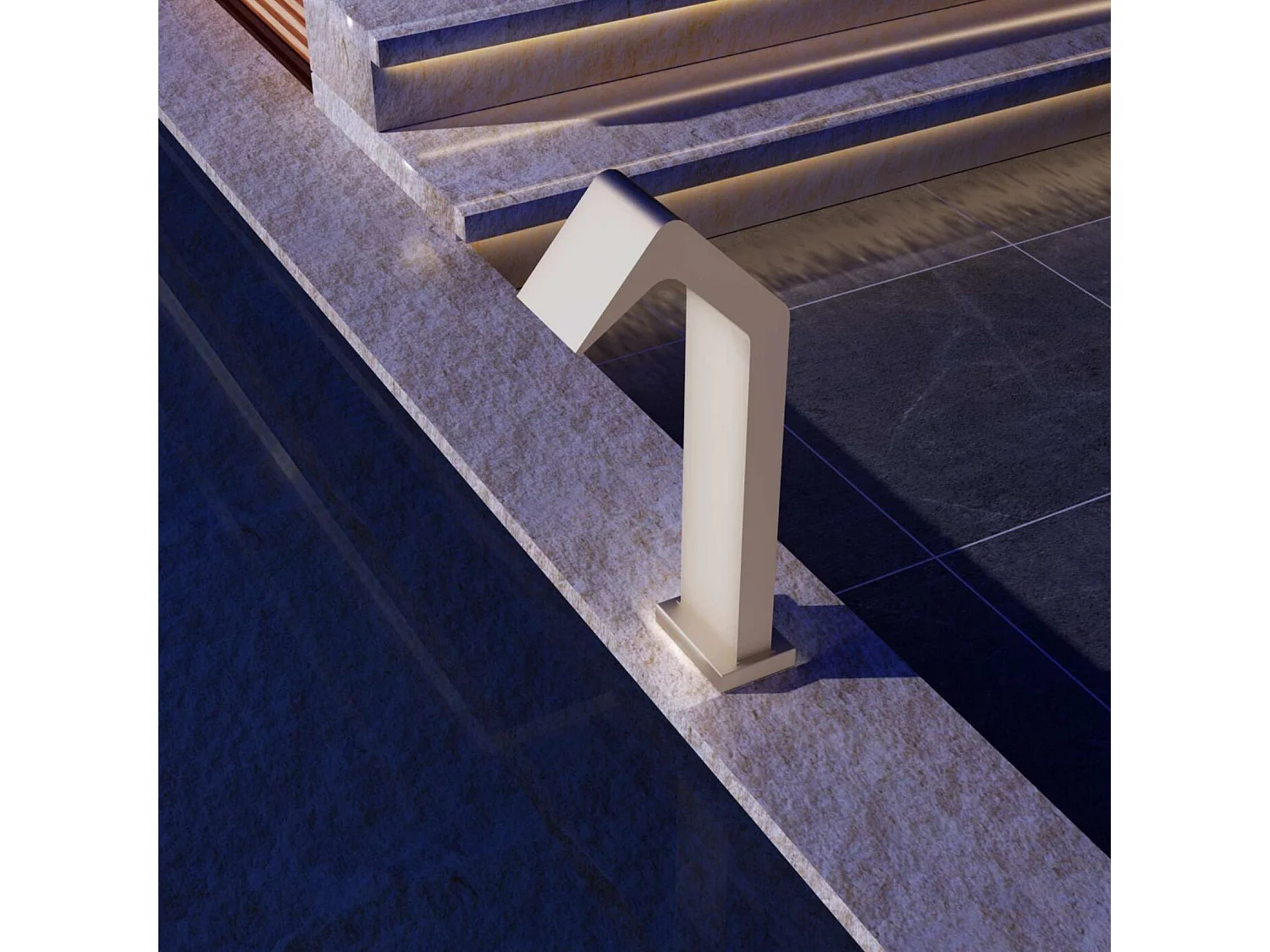 Cascade de piscine Niagara en Acier Inox.S316 Moka - Corps 150x55mm - H.54cm - Garantie 10 ans - POOL IMEX