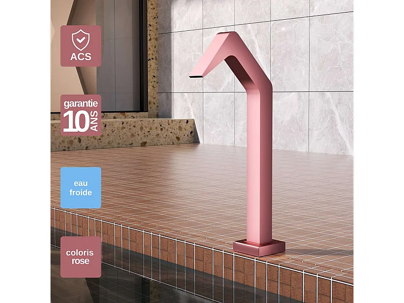 Cascade de piscine Niagara en Acier Inox.S316 Rose Corail - Corps 60x55mm - H.54cm - Garantie 10 ans - POOL IMEX