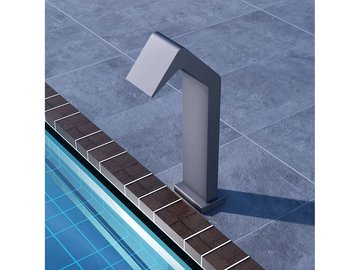 Cascade de piscine Niagara en Acier Inox.S316 Gris Cobalt - Corps 150x55mm - H.54cm - Garantie 10 ans - POOL IMEX