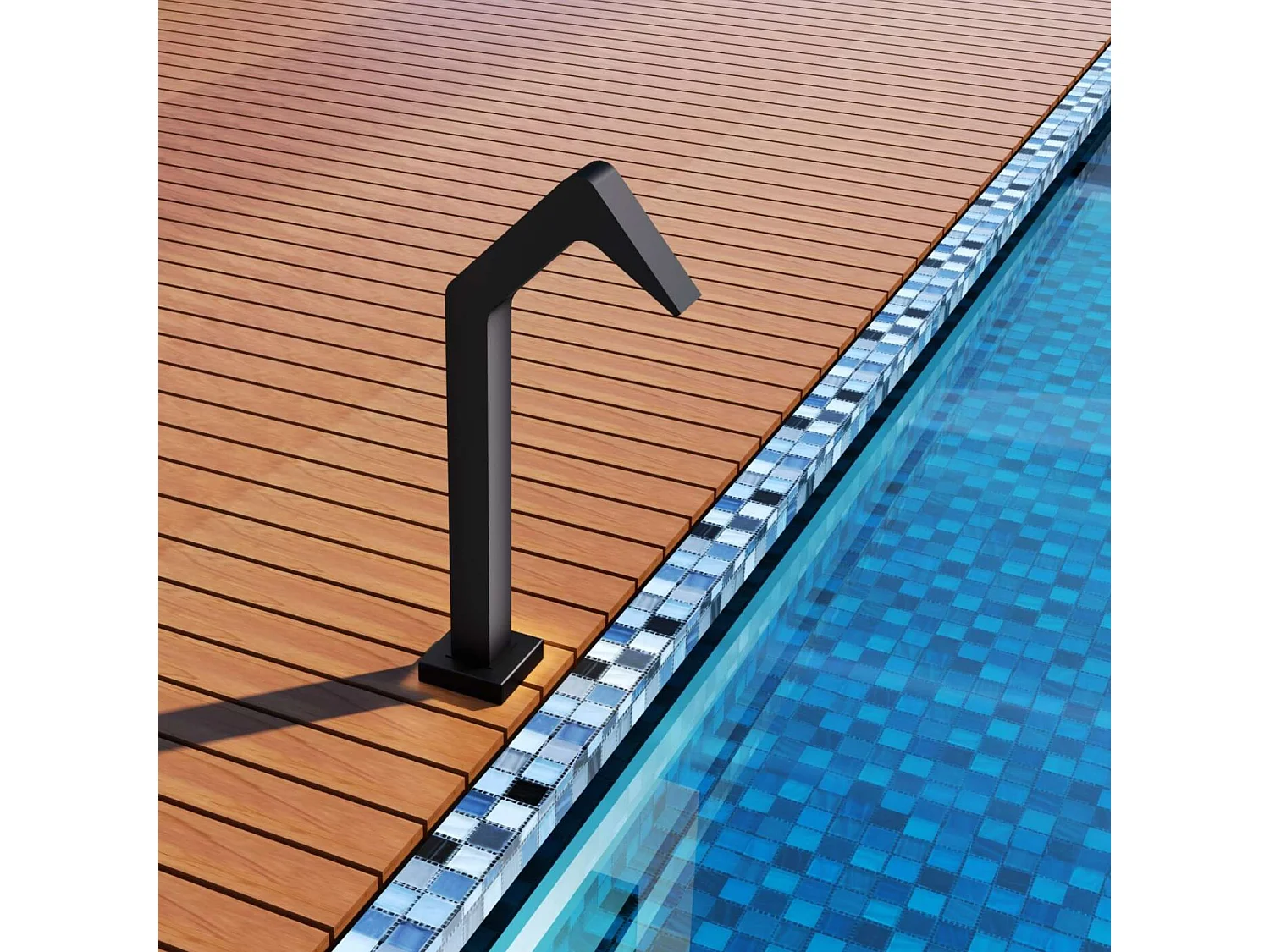 Cascade de piscine Niagara en Acier Inox.S316 Noir Mat - Corps 60x55mm - H.54cm - Garantie 10 ans - POOL IMEX