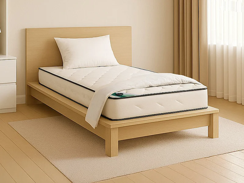 Conjunto ropa de cama 90 x 190 cm colchón de espuma y tejido de bambú esp.15cm + edredón + 1 almohada - KANANI de NATUREA