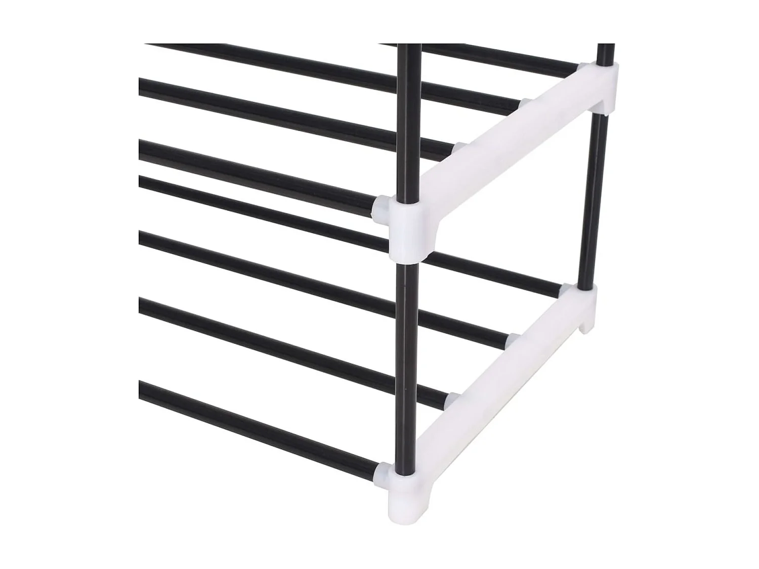 Estante de Sapatos Minimalista com 4 Prateleiras em Metal e Plástico Preto 91x29x74 cm