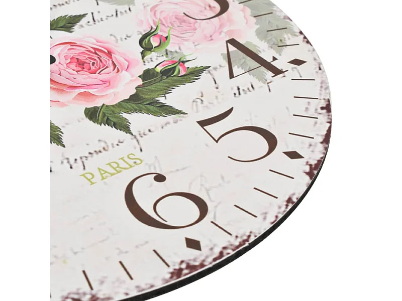 Horloge murale vintage Fleur 30 cm